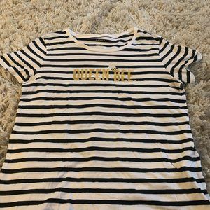 Kate Spade Queen Bee t-shirt Medium, black and white striped